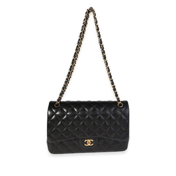 Chanel Black Quilted Lambskin Jumbo Classic Double Flap - Picture 4 of 8